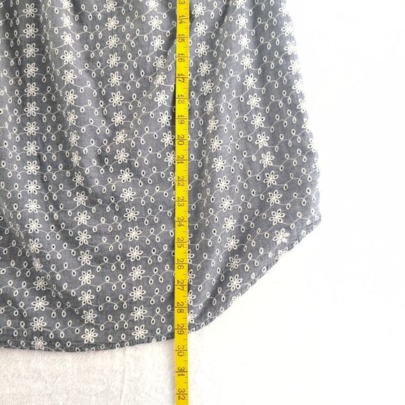 Chaps Eyelet Embroidered Boho Peasant Gypsy Tunic Top Women's XL - Picture 6 of 9